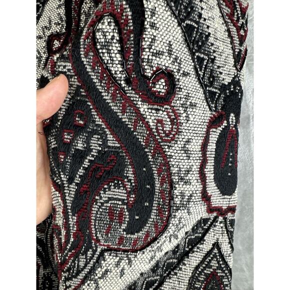 Coldwater Creek Open Blazer Womens Medium Beaded Tapestry White Black Red (0992) - Picture 9 of 12